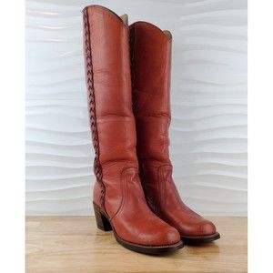 Frye Campus Whiskey Brown Leather Knee High Riding Boots Womens 8 B - 8546 USA